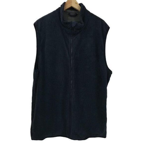 Mack Weldon Warmknit Zip Front Fleece Blue Vest Size XXL Pockets Zipper Heather - Picture 1 of 9